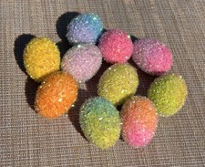 Lot of 10 Sparkle Easter Eggs Decorative Assorted Colors Lightweight Spring