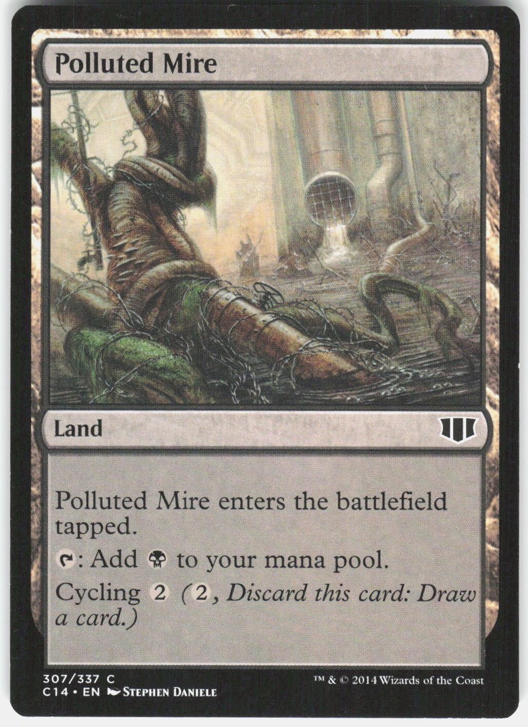 Polluted Mire 307 Common Commander 2014 Magic: The Gathering Heavily Played