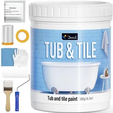DWIL Tile Paint Kit Tub & Shower Refinishing Water-Based Low Odor 16.5oz