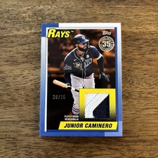 2025 Topps Series 2 Junior Caminero 1990 Relic Orange Parallel /25 Tampa Bay Ray