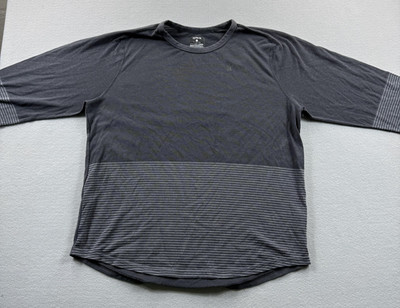 Hurley Shirt Mens XL Gray 3/4 Sleeve Raglan Striped Dri-Fit Surf Tee Baseball