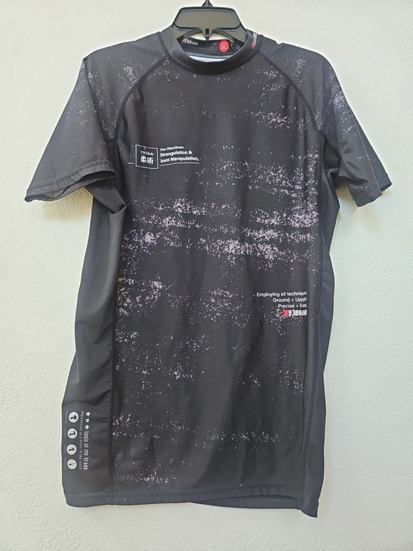 93 Brand Jiu Jitsu Rash Guard Sparring Shirt Men's Size XL Black 93BRAND