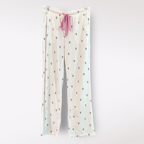 PJ Salvage Heart Print Pajama Pants. Ivory Pink & Purple. Size S. New with Tags - Bild 2 von 13