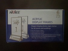 NUBEE Acrylic Display Frames 4x6 Photo Sign Holder Stand Clear 6 Pack