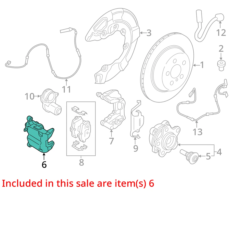 Pinza de pasajero trasera sin freno deportivo compatible con BMW 740i 743451 16-19 Foto 3 de 4