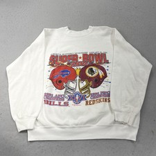 VINTAGE Buffalo Bills Sweatshirt Mens Large Tultex Super Bowl Crewneck NFL 90s