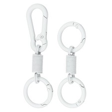 Keychain Clips with O Rings, 2Pcs Quick Release Key Chain Rings, White