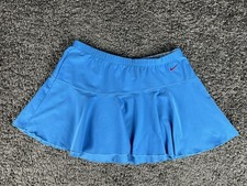 Nike Tennis Skirt Girls Medium 8-10 Blue Flouncy Swoosh Logo