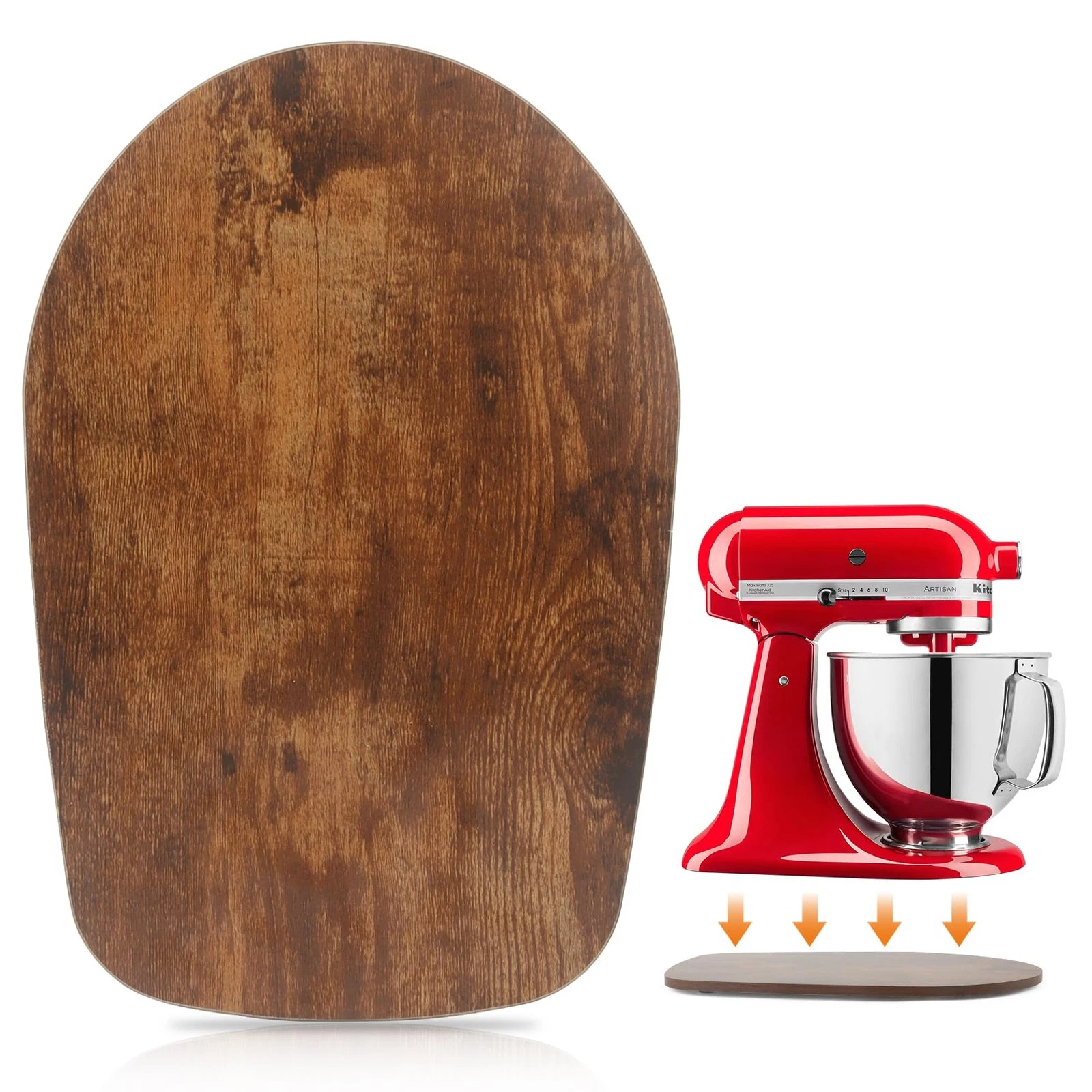 Mixer Slider Mat for Kitchen Aid 4.5-5 Qt Tilt Head Stand Mixer, Wood Sliding...
