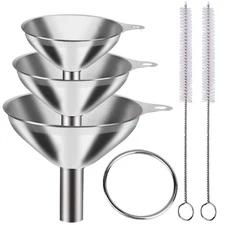 New 3PCS Stainless Steel Funnel Set Mini Medium Large Kitchen Bottles Fast Ship
