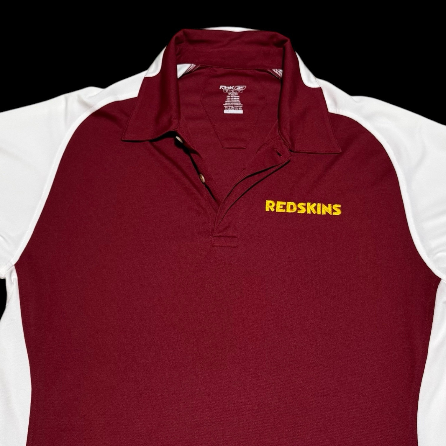 Reebok 100% Polyester Washington Redskins Logo Polo Shirt Adult Medium thumbnail 2