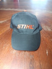 STIHL Baseball Hat Cap Embroidered Logo Dad Casual Workwear Black Orange Strap