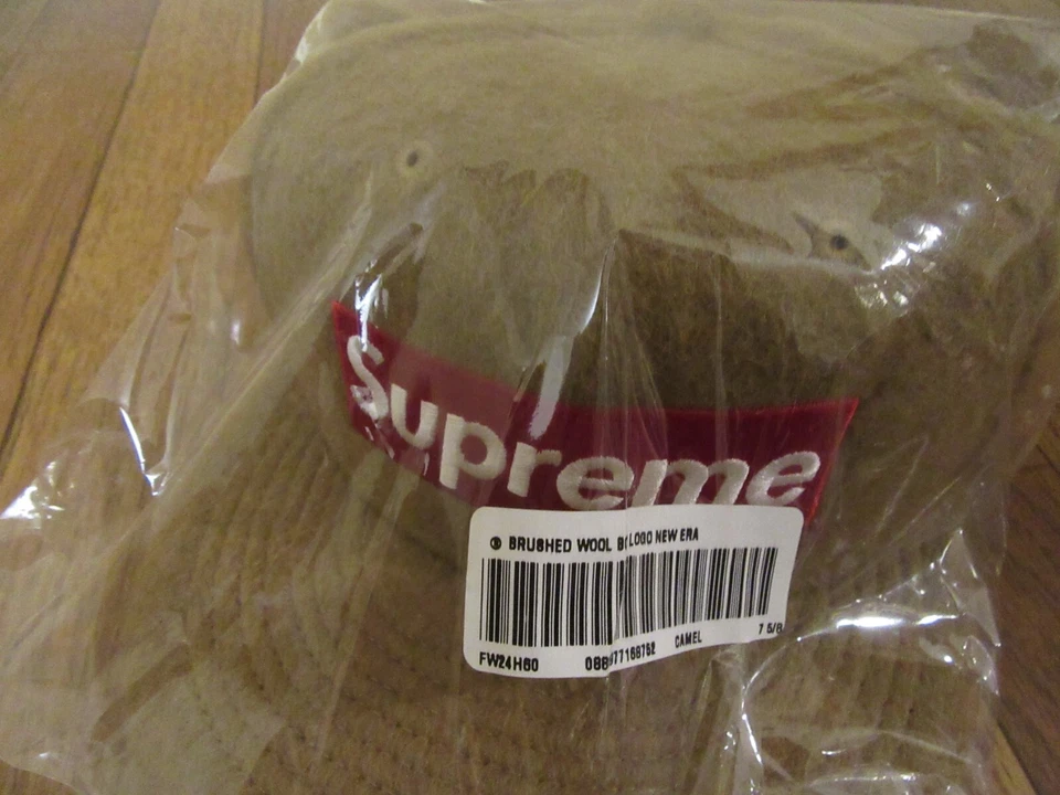Supreme матовый шерсти коробка логотип New Era шляпа крышка размер 7 5/8 Camel FW24 совершенно новый - Изображение 4 из 4