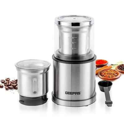 GEEPAS 200W Kaffeemühle Küchenmaschine Elektrisch Nass & Trocken Gewürz Nüsse Mahlwerk