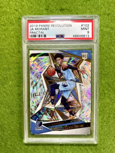 Ja Morant FRACTAL PRIZM ROOKIE CARD PSA 9 MINT SP RC 2019 Panini Revolution #102