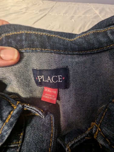 The Childrens Place Denim Youth Girl's Blue Cotton Blend Jeans Jacket Sz XXL 16 - Picture 3 of 7