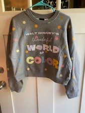 Disney 100 Walt Disney World of Color Ladies Semi Crop Sweatshirt Medium, NWT
