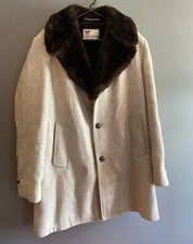 Vintage Lakeland Faux Wool And Fur Long Coat Size 44
