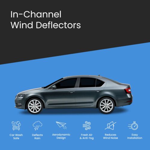 SKODA Octavia MK3 2013-2020 5 Door Hatchback Wind Deflectors 4pc Tinted - Picture 3 of 10