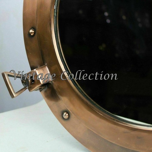 Antik Messing Bullauge Fenster Maritim Maritim 15" Schiff Spiegel Wanddeko Geschenk - Bild 6 von 6