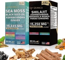 Dynamic Vitality Bundle, Sea Moss and Shilajit Bundle, Sea Moss 7000mg, Black...