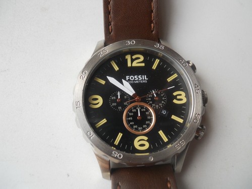 Fossil chronograph men's leather band 