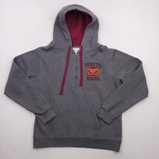 Virginia Tech Hokies Hoodie Women Large Gray Half Zip Pullover Sweatshirt