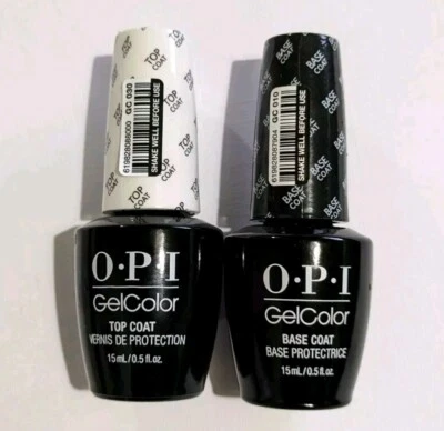 OPI GelColor Base Coat & Top Coat Duo 15ml UV LED Gel Base Colour Nail Polish
