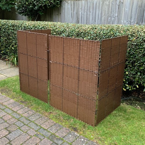 Wheelie Bin Screens Single Double Triple Garden Stores Willow Rattan