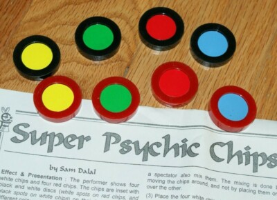 Psychic Color Chips --  perfect match, 4-for-4, one in 24 prediction       TMGS