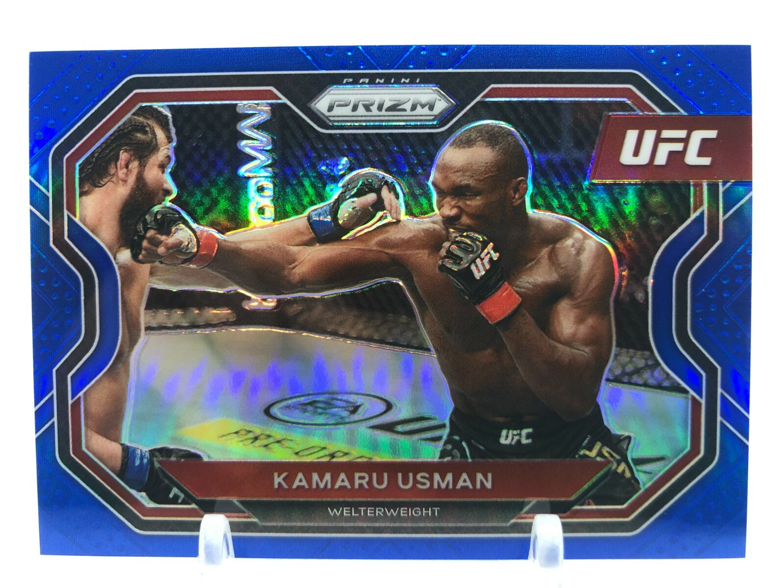2021 Panini Prizm UFC KAMARU USMAN Blue Prizm #112/199