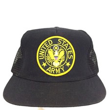 Vtg United States Army Patch Hat Mesh Foam Snap Back Trucker Baseball Dad Cap
