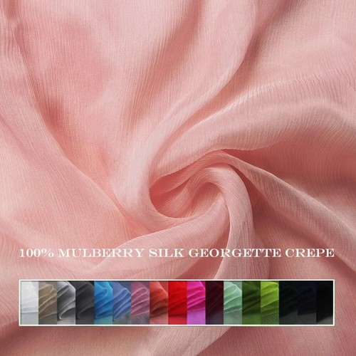55'' Wide By Yard Plain Silk Chiffon Crepe Fabric Silk Crinkled Georgette Yoryo - Picture 2 of 27