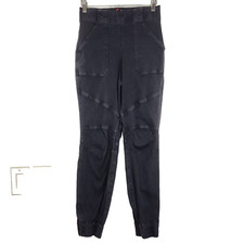 SPANX Stretch Twill Jogger Pant S Gray Slimming Pull On Zip Ankle 20319R Stretch