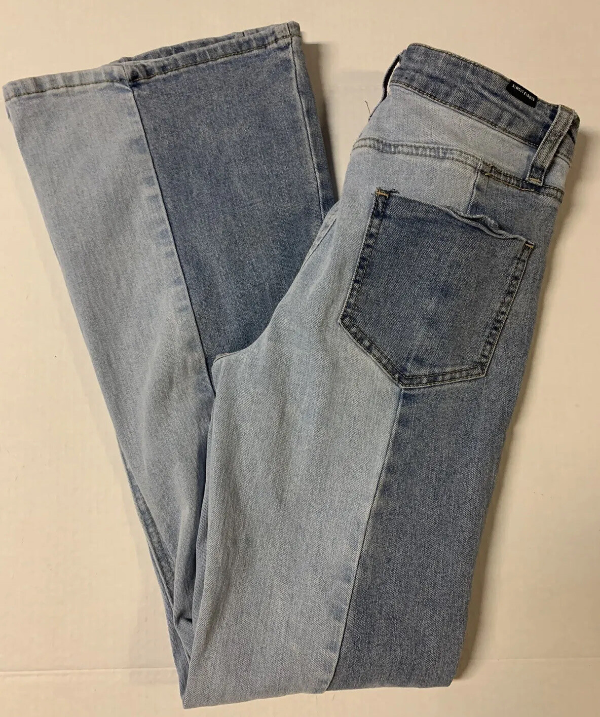 Almost Famous Mid rise Patchwork Denim Flare Jean… - image 8