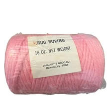 Rug Roving Pink Yarn Macrame Crafting Cord Cone Spool 1 Pound Vtg  New Old Stock