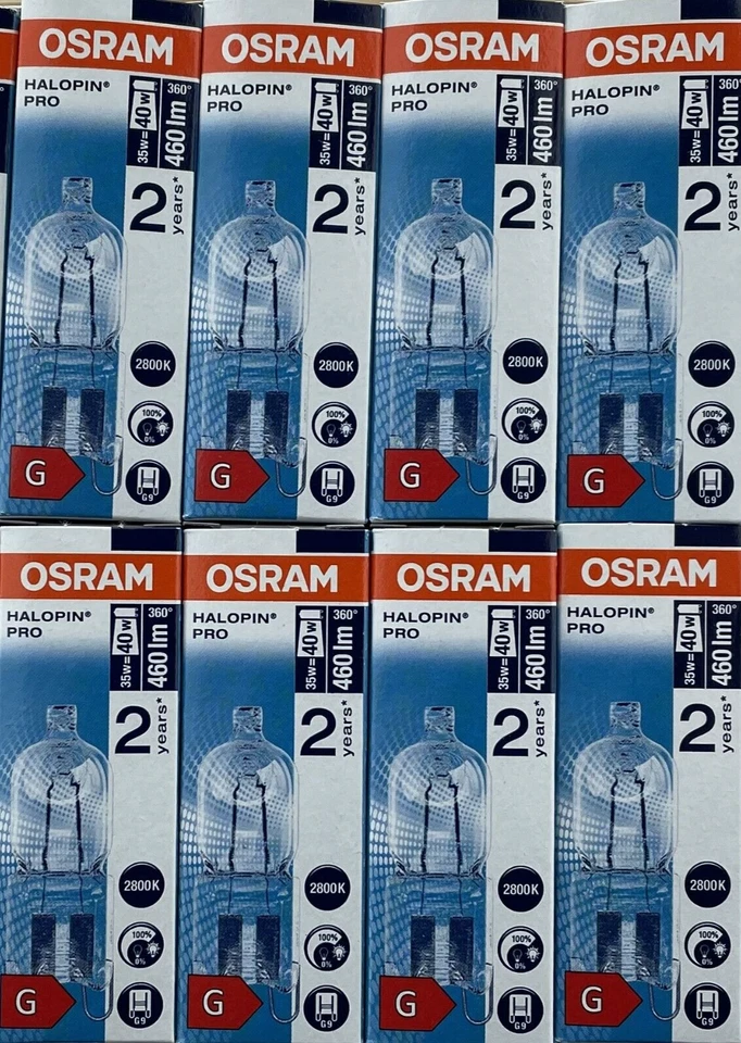 Halogen G9 Bulb Osram 35W G9 eco 240 Volt 35W = 40W 240v Clear 66733 Pack of 8 - Image 2 of 4