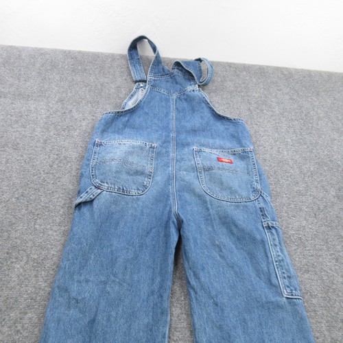 Dickies Overalls Womens XS Blue Denim Cotton Relaxed Fit Medium Wash Bib Work - Picture 13 of 14