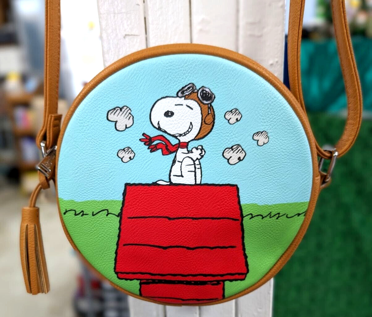 Loungefly Peanuts Snoopy Canteen Crossbody Purse 8"… Gem