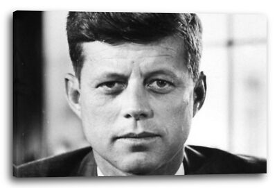 Wandbild John F Kennedy Portrait black white schwarz weiss retro vintage