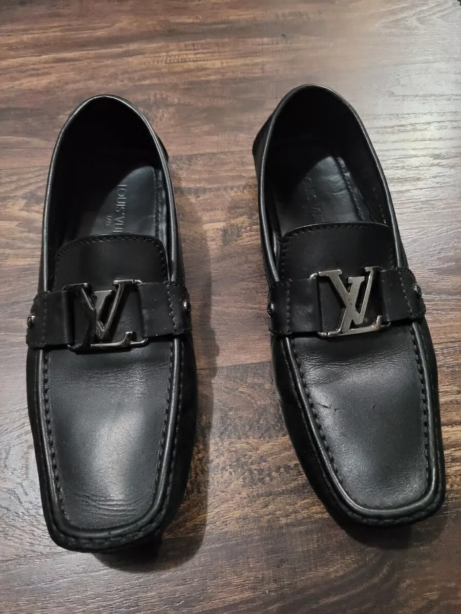 LOUIS VUITTON Black Monte Carlo Moccasins Driving Shoes