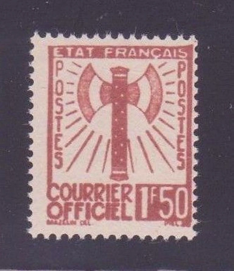 FRANCE STAMP TIMBRE SERVICE N° 8 " FRANCISQUE 1F50 BRUN-ROUGE " NEUF xx TTB D620 - Photo 1/1