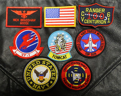 GOOSE NICK BRADSHAW TOMCAT FLIGHT JACKET 8PC IRON ON PATCH 