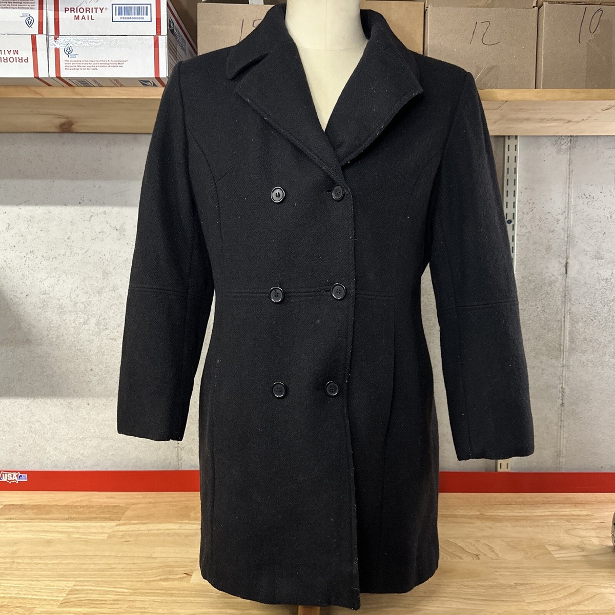Peacoat Mario De Pinto Coat Vtg MDP Mario De Pinto Wool Blend