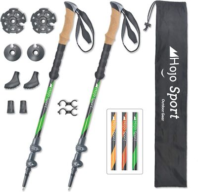 Hojo Sport Teleskop Wanderstock Walking Stöcke verstellbar aus Alu mit Korkgriff