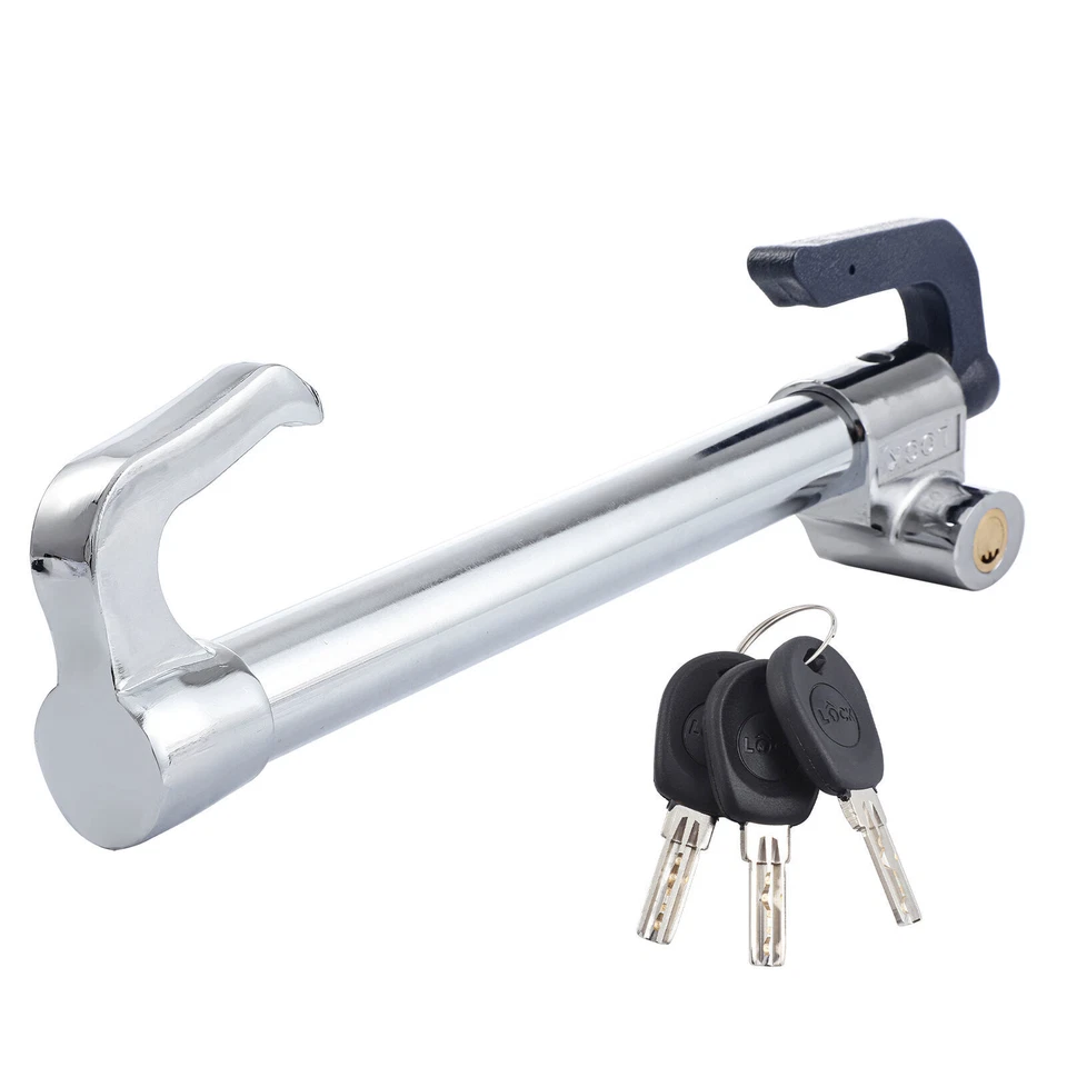 Car Hyperbolic Lock Core Extendable Double Hook Steering Wheel Lock Anti Theft - Imagem 4 de 4