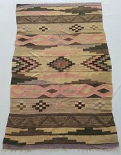 Vintage Handmade Traditional Scandinavian Kilim Floor Rug Carpet 186x118 cm