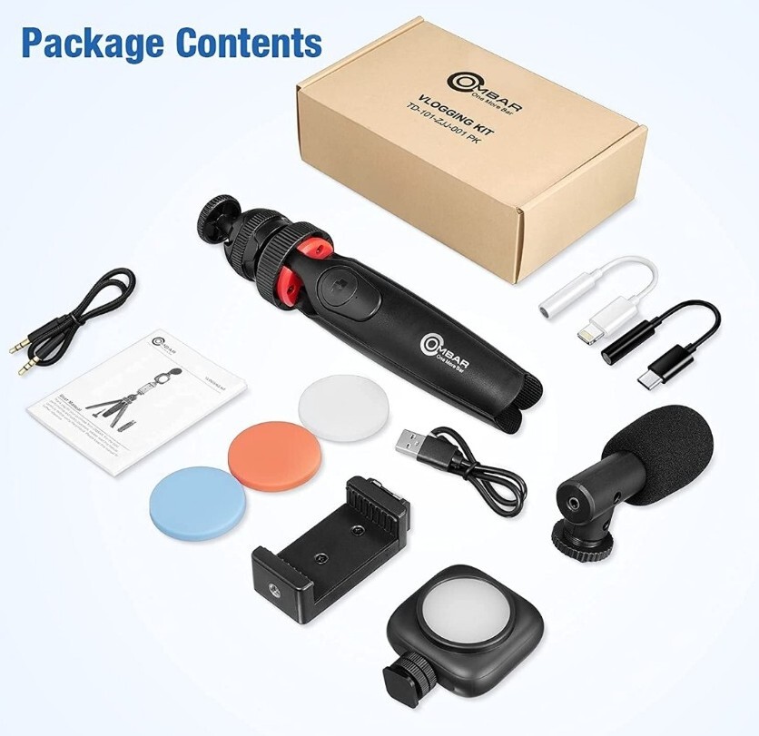 Vlogging Kit for iPhone OMBAR Video Recording Equipment for Beginners