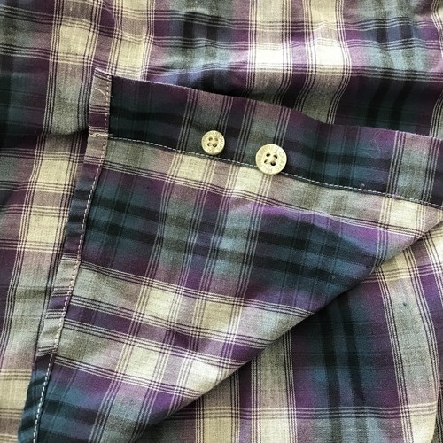 Chaps Ralph Lauren Easy Care Shirt Men Size M Purple Check Plaid Button Down - Picture 14 of 15