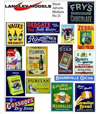 Straßenschilder kleine Papierkopie Emailschilder SMF20n Farbe OO Scale Models Decals
